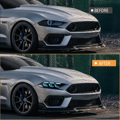Phares LED DRL Ford Mustang 2018-2023 - vue de profil - Becquet Voiture
