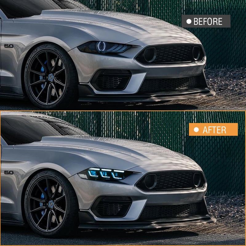 Phares LED DRL Ford Mustang 2018-2023 - vue de profil - Becquet Voiture