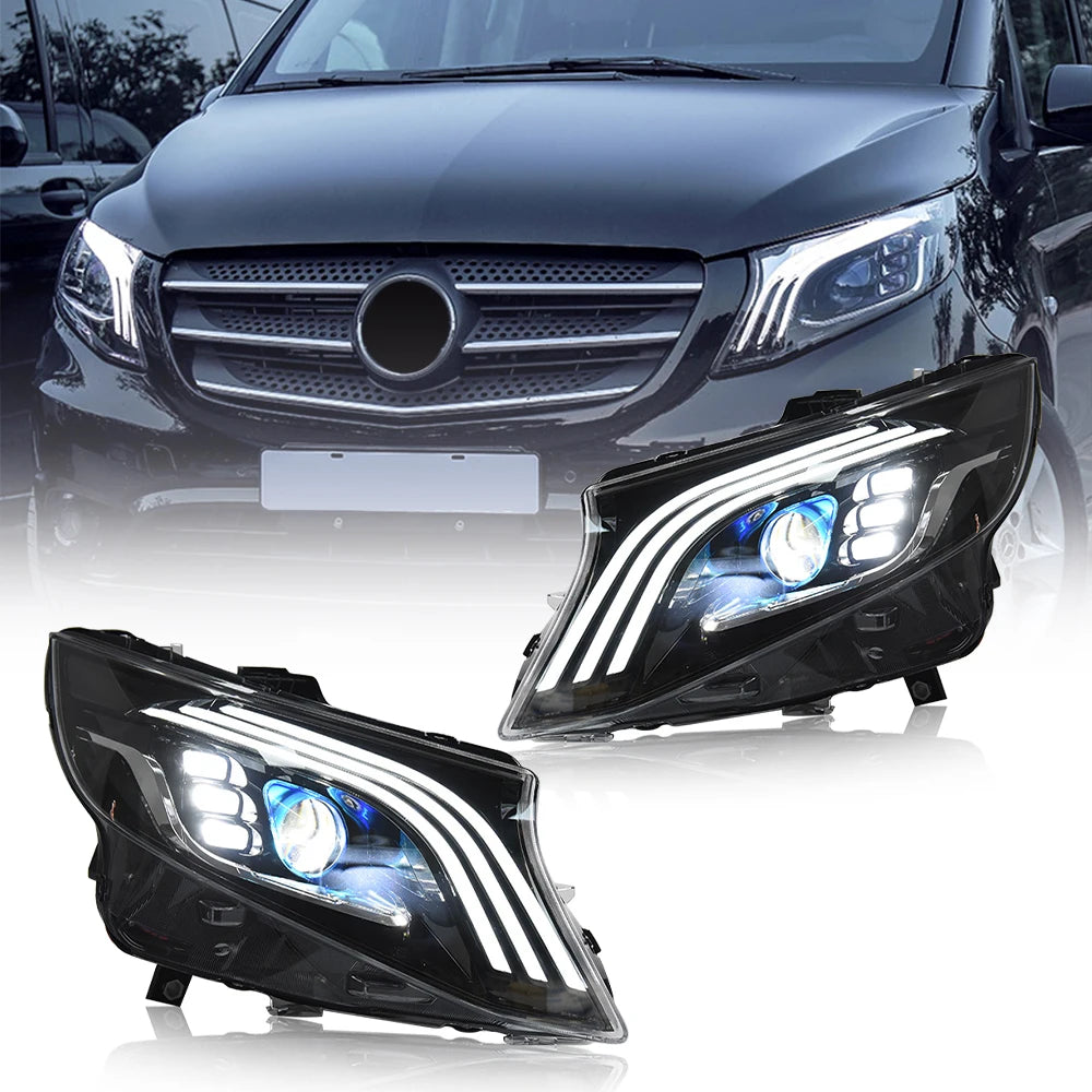 Phares LED DRL Mercedes Vito W447 2017-2022 - vue de face - Becquet Voiture