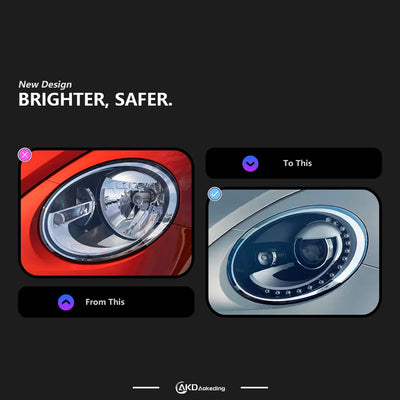 Phares LED DRL VW Coccinelle 2013-2020 - packshot studio - Becquet Voiture