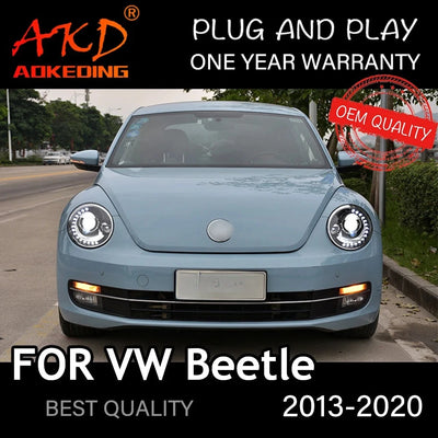 Phares LED DRL VW Coccinelle 2013-2020 - vue de face - Becquet Voiture