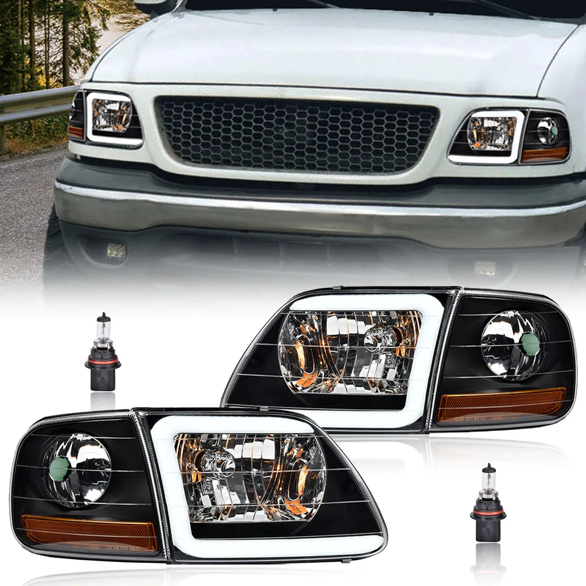 Phares LED Ford F-150 Expedition 1997-2002 - vue de face - Becquet Voiture
