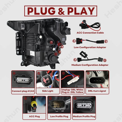 Phares LED Ford F150 2021-2024 RGB DRL Paire - packshot studio - Becquet Voiture
