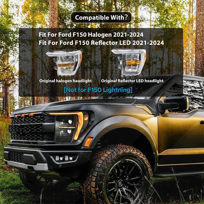 Phares LED Ford F150 2021-2024 RGB DRL Paire - vue arrière - Becquet Voiture