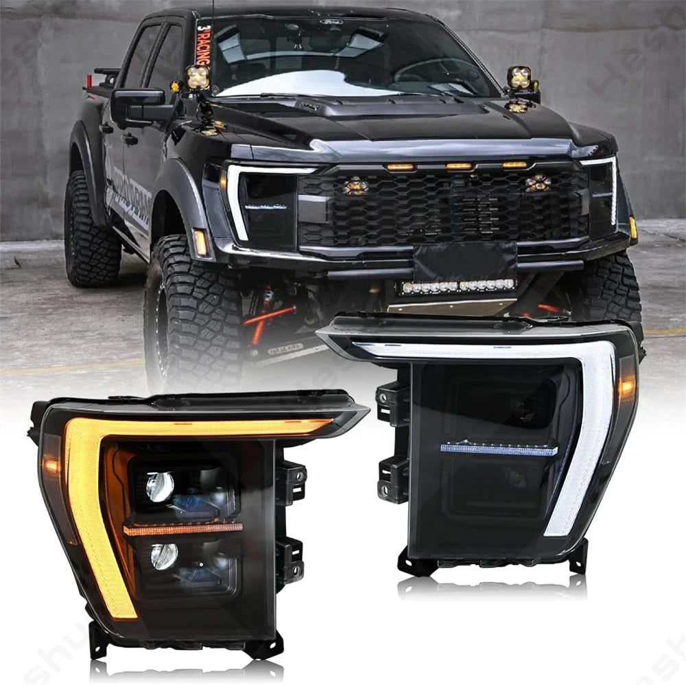 Phares LED Ford F150 2021-2024 RGB DRL Paire - vue de face - Becquet Voiture