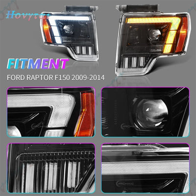 Phares LED Ford F150 Raptor XL XLT STX SVT 2009-2014 - installé sur véhicule - Becquet Voiture