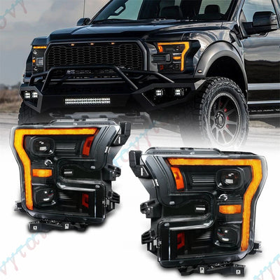 Phares LED Ford F150 XL XLT Raptor Look Sportif - vue de face - Becquet Voiture