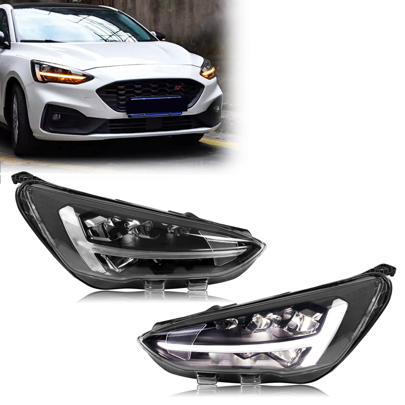 Phares LED Ford Focus MK4 2019-2021 Clignotants Séquentiels - vue de face - Becquet Voiture