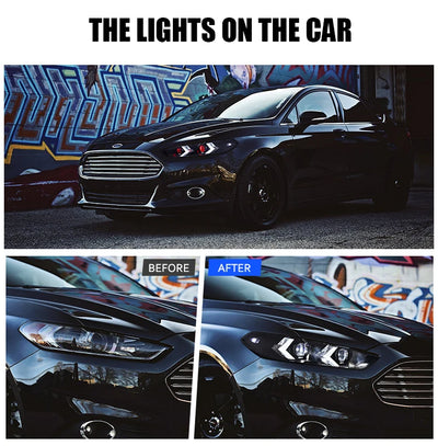 Phares LED Ford Fusion 2013-2016 Double Lentille - vue de profil - Becquet Voiture