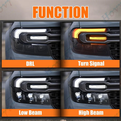 Phares LED Ford Maverick 2022-2024 DRL Clignotant - installé sur véhicule - Becquet Voiture