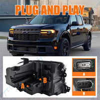 Phares LED Ford Maverick 2022-2024 DRL Clignotant - packshot studio - Becquet Voiture