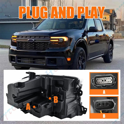 Phares LED Ford Maverick 2022-2024 DRL Clignotant - packshot studio - Becquet Voiture