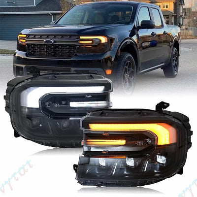 Phares LED Ford Maverick 2022-2024 DRL Clignotant - vue de face - Becquet Voiture