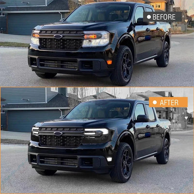Phares LED Ford Maverick 2022-2024 DRL Clignotant - vue de profil - Becquet Voiture