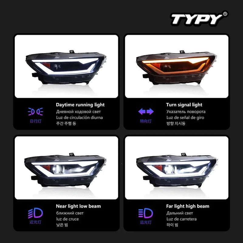 Phares LED Ford Mustang 2015-2017 - vue arrière - Becquet Voiture