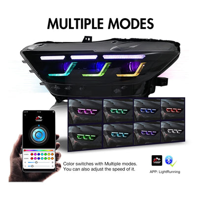 Phares LED Ford Mustang 2015-2022 - détail du montage - Becquet Voiture