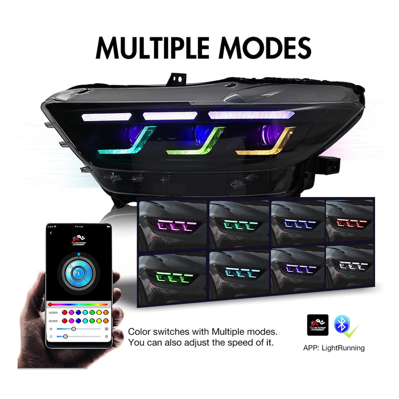 Phares LED Ford Mustang 2015-2022 - détail du montage - Becquet Voiture