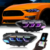 Phares LED Ford Mustang 2018-2022 RGB Contrôle - détail du montage - Becquet Voiture