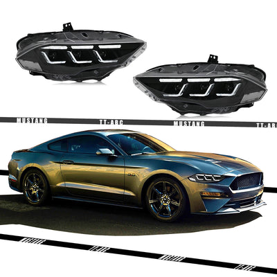Phares LED Ford Mustang 2018-2022 RGB Contrôle - vue rapprochée - Becquet Voiture