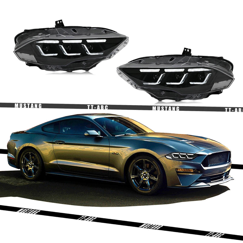 Phares LED Ford Mustang 2018-2022 RGB Contrôle - vue rapprochée - Becquet Voiture