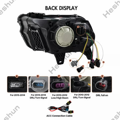 Phares LED Ford Mustang GT Shelby 2009-2014 DRL Clignotant - packshot studio - Becquet Voiture