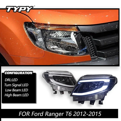 Phares LED Ford Ranger T6 2012-2015 - détail du montage - Becquet Voiture