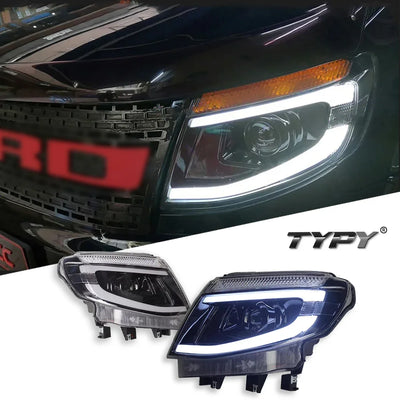 Phares LED Ford Ranger T6 2012-2015 - vue de profil - Becquet Voiture