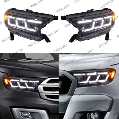 Phares LED Ford Ranger T7 T8 2015-2021 - installé sur véhicule - Becquet Voiture