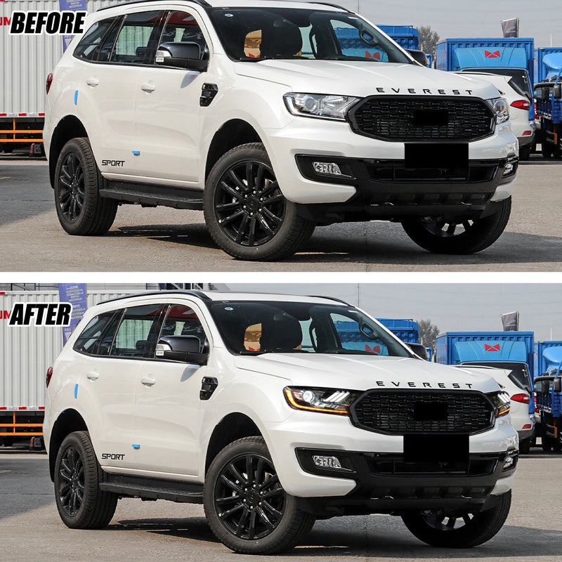 Phares LED Ford Ranger T7 T8 2015-2021 (réf. 2) - vue de trois-quarts - Becquet Voiture