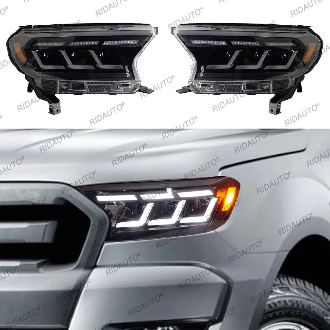 Phares LED Ford Ranger T7 T8 2015-2021 - vue de face - Becquet Voiture