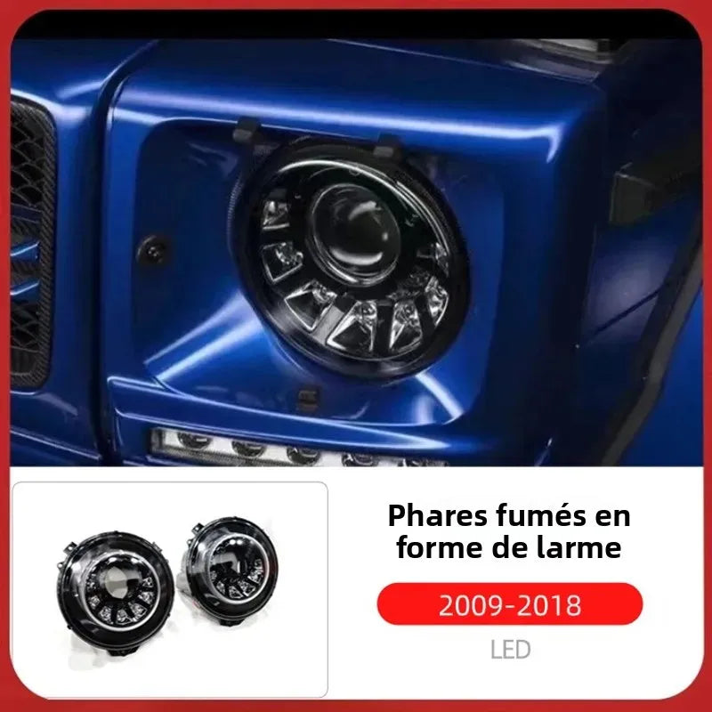 Phares LED Fumés Mercedes-Benz Classe G W463 - vue de face - Becquet Voiture