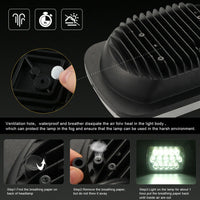 Phares LED H6054 Ford Bronco E-150 E-250 E-350 - installé sur véhicule - Becquet Voiture