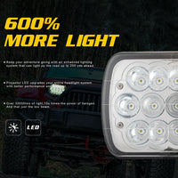 Phares LED H6054 Ford Bronco E-150 E-250 E-350 - vue de trois-quarts - Becquet Voiture