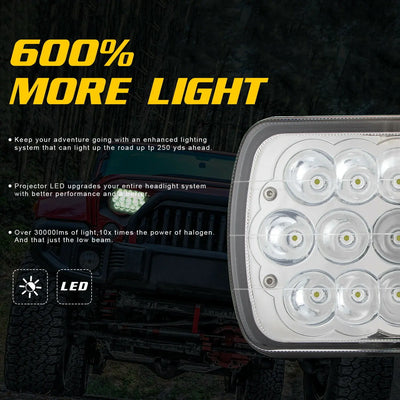 Phares LED H6054 Ford Bronco E-150 E-250 E-350 - vue de trois-quarts - Becquet Voiture