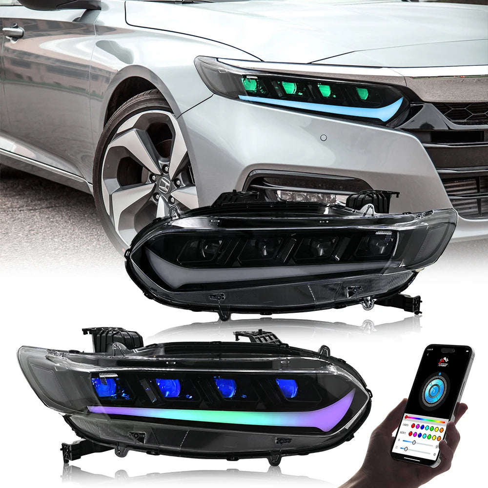 Phares LED Honda Accord 10e Génération 2018-2022 Quad Beam - détail du montage - Becquet Voiture