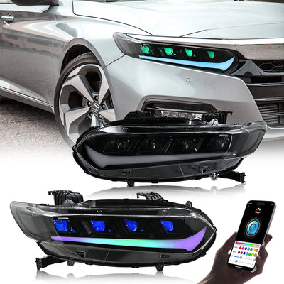 Phares LED Honda Accord 10e Génération 2018-2022 Quad Beam - détail du montage - Becquet Voiture