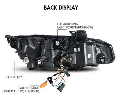 Phares LED Honda Civic Double Lentille RGB - installé sur véhicule - Becquet Voiture