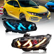 Phares LED Honda Civic Double Lentille RGB