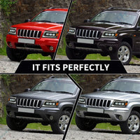 Phares LED Jeep Grand Cherokee WJ 1999-2004 - vue de trois-quarts - Becquet Voiture