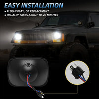 Phares LED Jeep Wrangler YJ 5x7 - packshot studio - Becquet Voiture