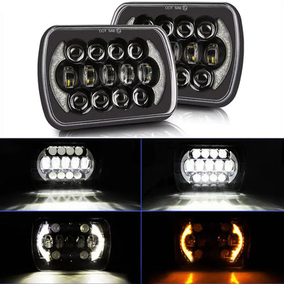 Phares LED Jeep Wrangler YJ Cherokee XJ - détail du montage - Becquet Voiture