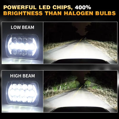 Phares LED Jeep Wrangler YJ Cherokee XJ - installé sur véhicule - Becquet Voiture