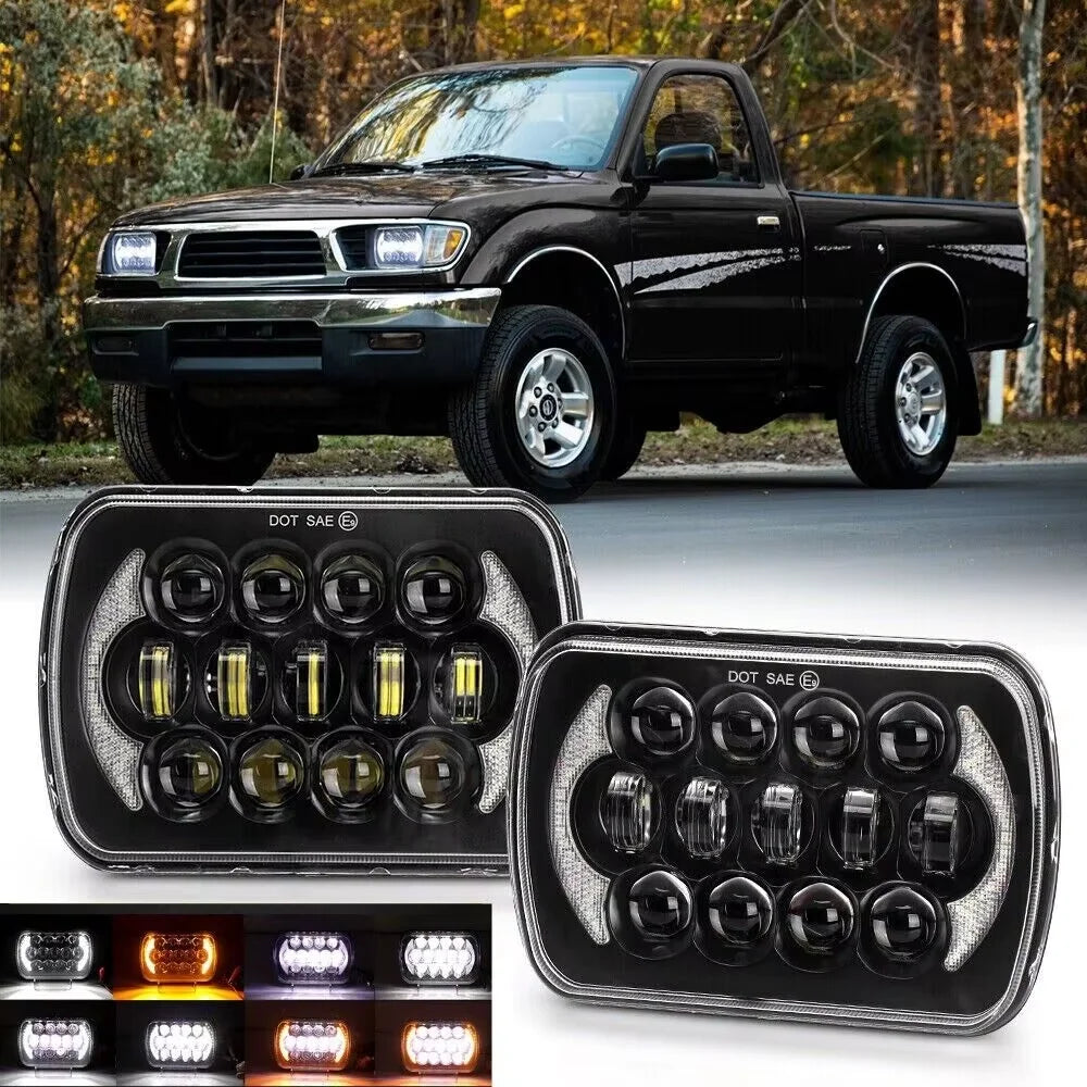 Phares LED Jeep Wrangler YJ Cherokee XJ - vue de face - Becquet Voiture