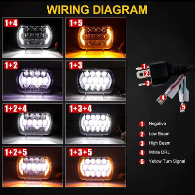 Phares LED Jeep Wrangler YJ Cherokee XJ - vue de profil - Becquet Voiture