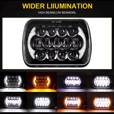 Phares LED Jeep Wrangler YJ Cherokee XJ - vue de trois-quarts - Becquet Voiture