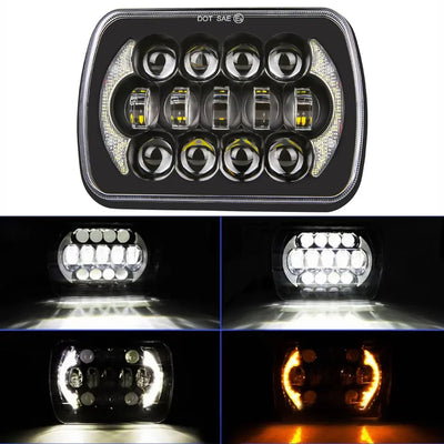 Phares LED Jeep Wrangler YJ Cherokee XJ - vue rapprochée - Becquet Voiture