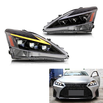 Phares LED Lexus IS250 IS350 ISF 2006-2013 - vue de face - Becquet Voiture
