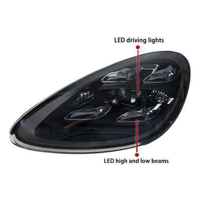 Phares LED Matrice Porsche Cayenne 958 2011-2018 - vue de profil - Becquet Voiture