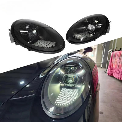 Phares LED Matriciel Porsche 911 991 Style 992 - vue de trois-quarts - Becquet Voiture