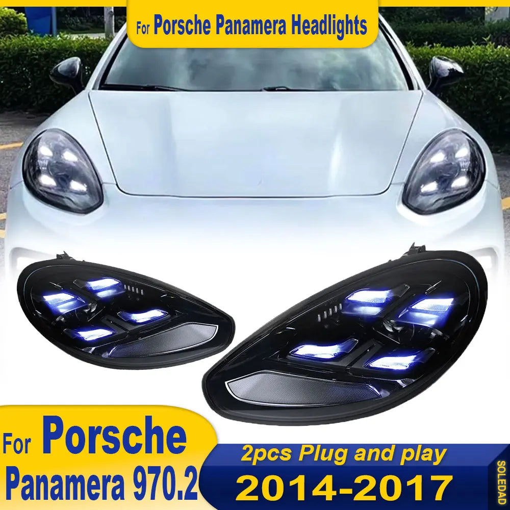 Phares LED Matrix Porsche Panamera 970 2010-2022 - vue de face - Becquet Voiture